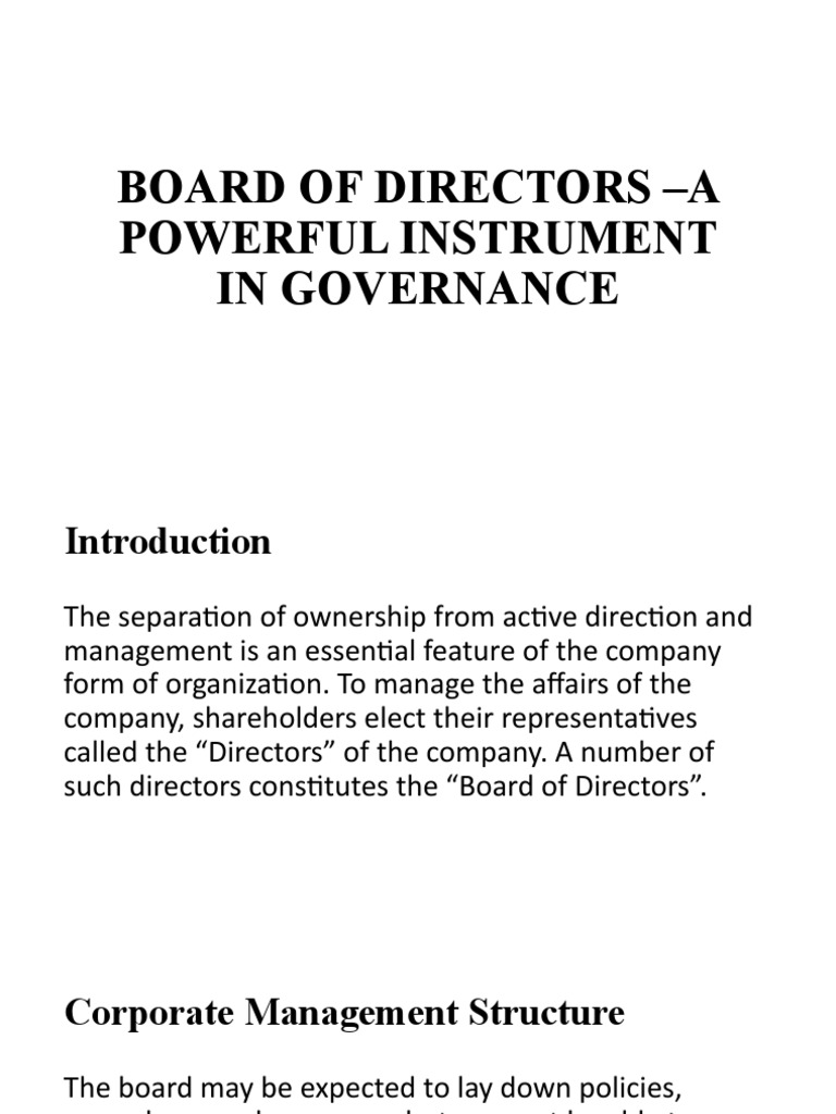 The Powers Of Board Pdf Board Of Directors Business Law