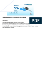 Suku Bunga Mobil Bekas BCA Finance