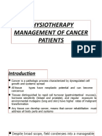 Physiotherapy Management of Cancer Patients