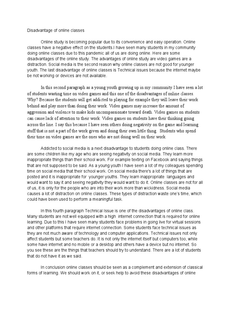 Disadvantage Of Online Classes Download Free Pdf Educational