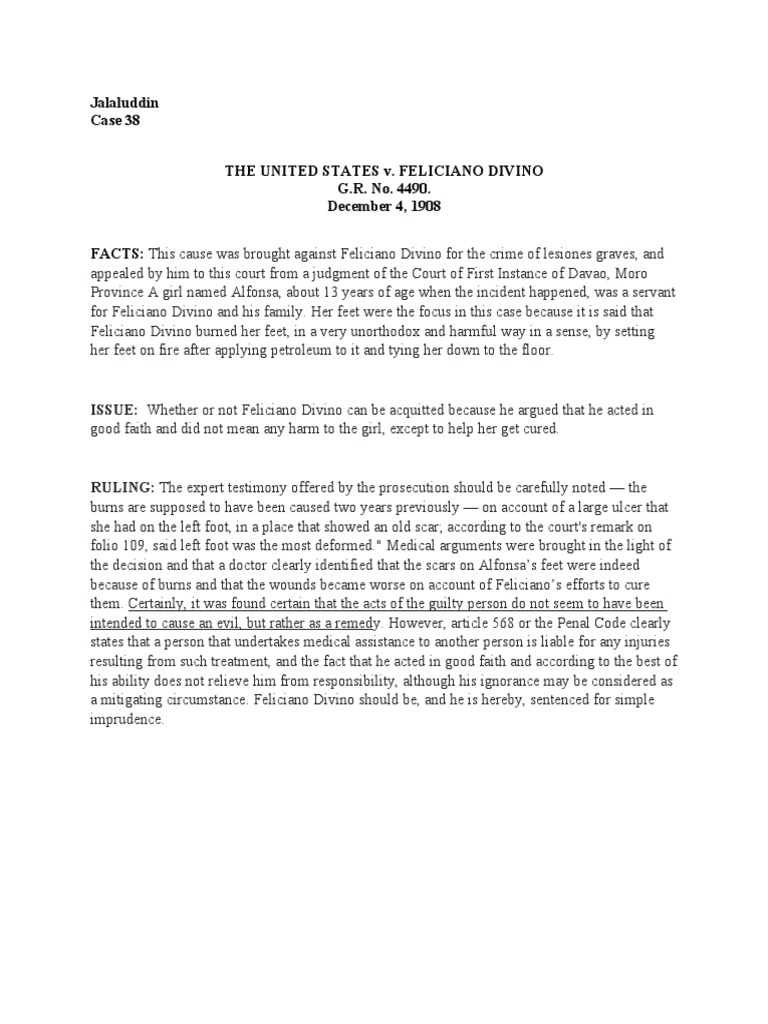 US v. Divino: Simple Imprudence Case | PDF