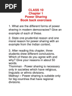 Class 10 Power Sharing Book Back Exercises