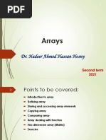 Arrays: Dr. Hadeer Ahmed Hassan Hosny