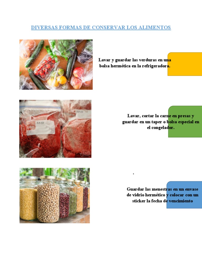 Diversas Formas de Conservar Los Alimentos | PDF