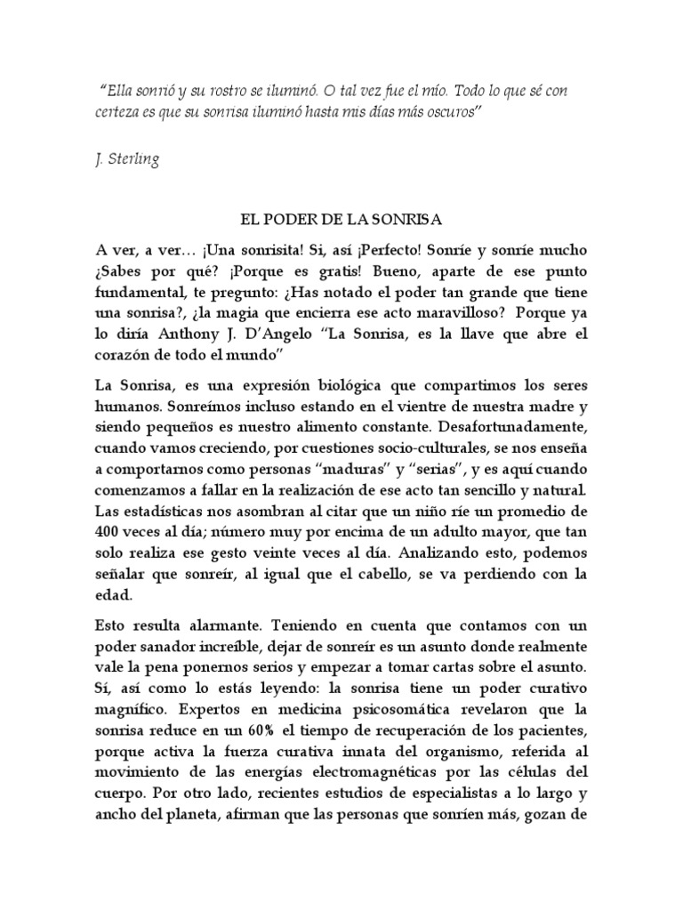 El Poder de La Sonrisa | PDF | La risa | Las emociones