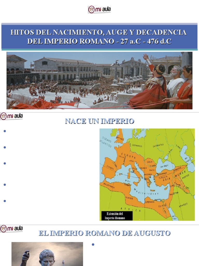 Apunte Hitos Del Nacimiento Auge y Decadencia Del Imperio Romano 27 A.C ...