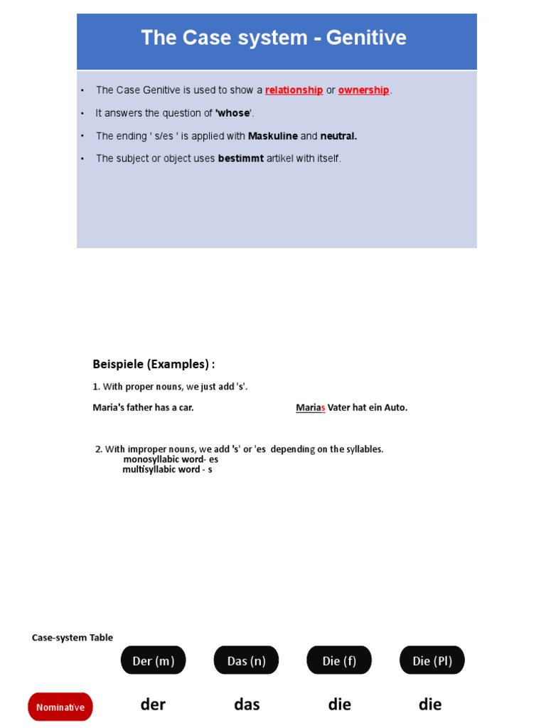 Genitive Case Pdf | FAMILY MEMBERS / Genitive case: English ESL ...