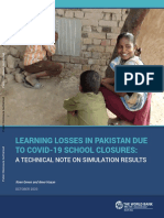 Learning Losses in Pakistan Due To COVID 19 School Closures A Technical Note On Simulation Results