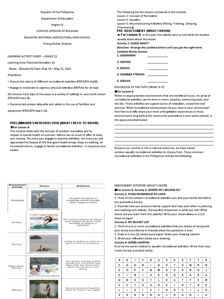 PEH12Q2W4 | PDF | Physical Education | Behavior Modification