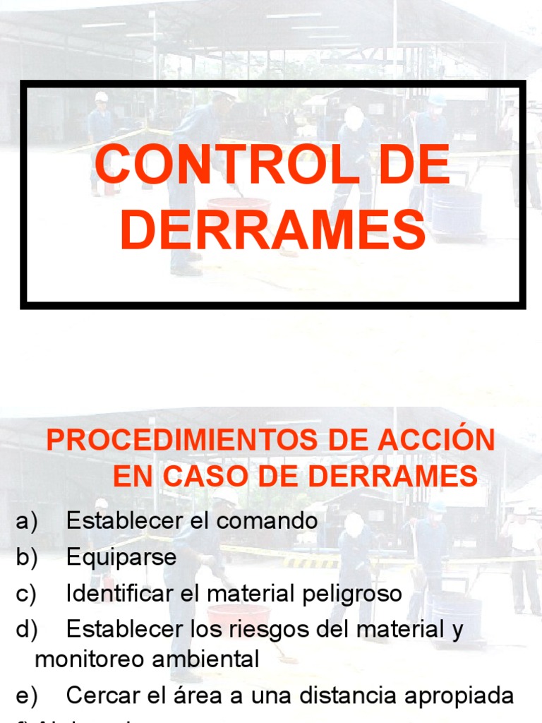 Procedimientos para Control de Derrames | PDF | Mercancías peligrosas ...