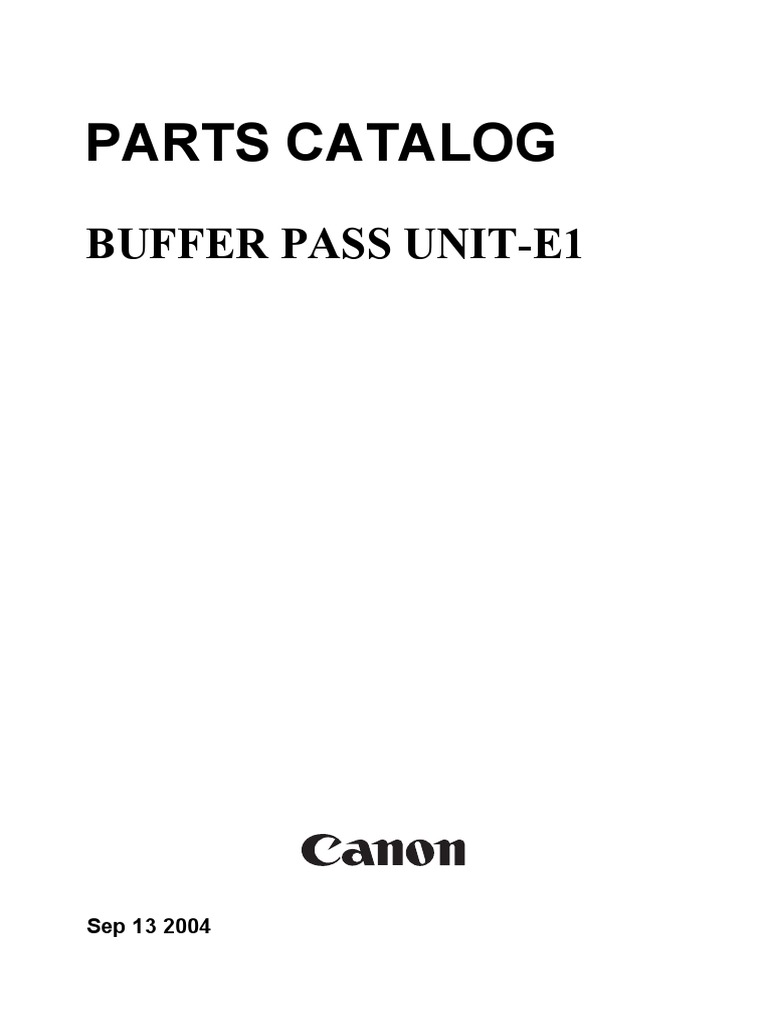 Parts Catalog Buffer Pass UnitE1 PDF Equipment Mechanical