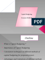 Capital Budgeting Decision Methods Capital Budgeting Decision Methods