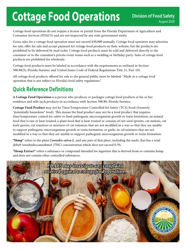 Cottage Food Operations | PDF | Fruit Preserves | Confectionery