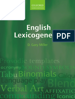 Miller D Gary English Lexicogenesis | PDF | Lexicology | Grammar
