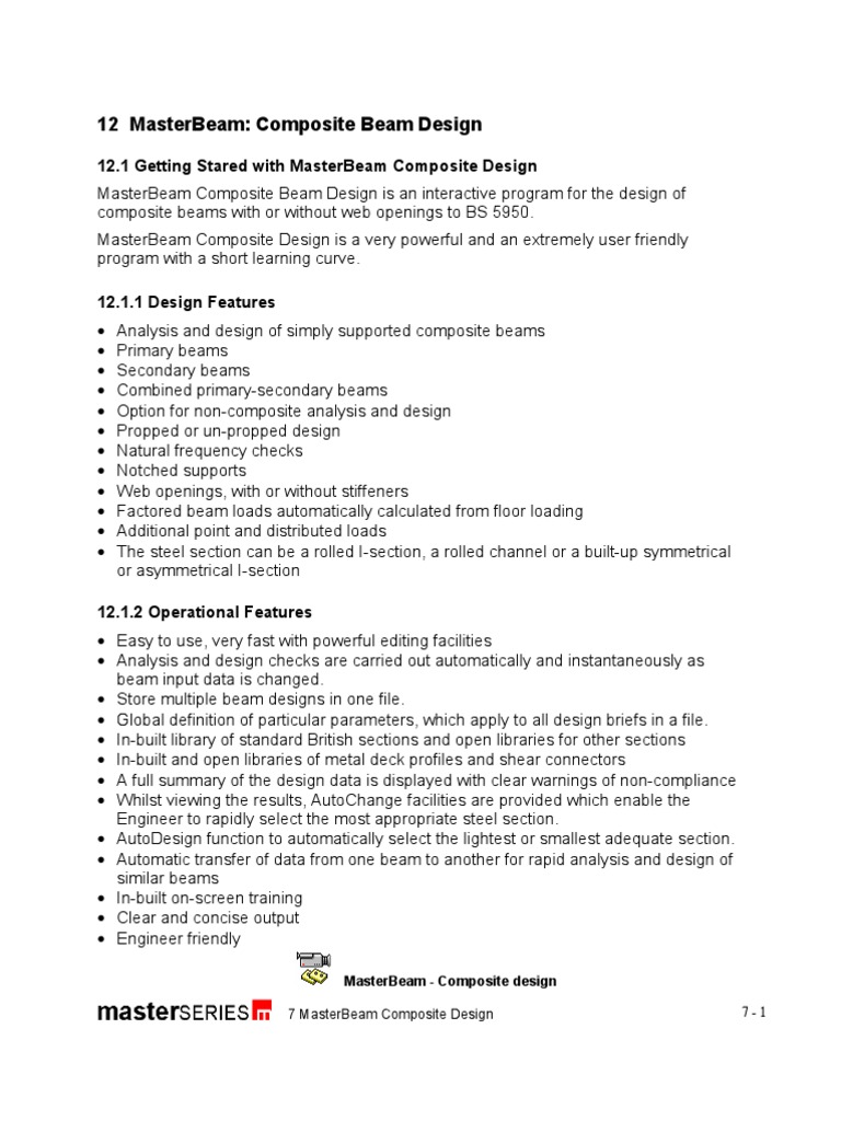 MasterBeam Composite Beam Design Guide | PDF | Beam (Structure) | Column