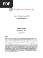 Report For Experiment #21 Radioactive Decay: Monique Desrochers