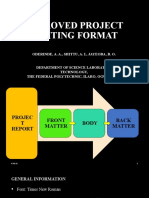 Approved Project Writing Format