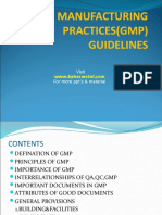 Good Manufacturing Practices (GMP) Guidelines: Visit For More Ppt's & Material