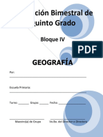 Plan - 5to Grado - Bloque IV - Geografía