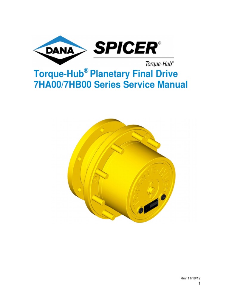 TorqueHub Final Drive 7HA00/7HB00 Series Service Manual