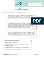 Reading (Sports and Leisure) : A. Read and Circle (T) For True and (F) For False