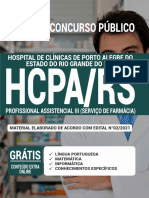 Edital para Profissional Assistencial III (Serviço de Farmácia) no HCPA