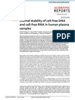 Diurnal Stability of Cell Free Dna and Cell Free Rna in Human Plasma Samples
