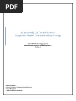 Download Case study of Titan integrated Marketing communication Strategies by G S Sreekiran SN51372739 doc pdf