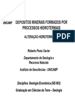 Alterações hidrotermais em depósitos minerais