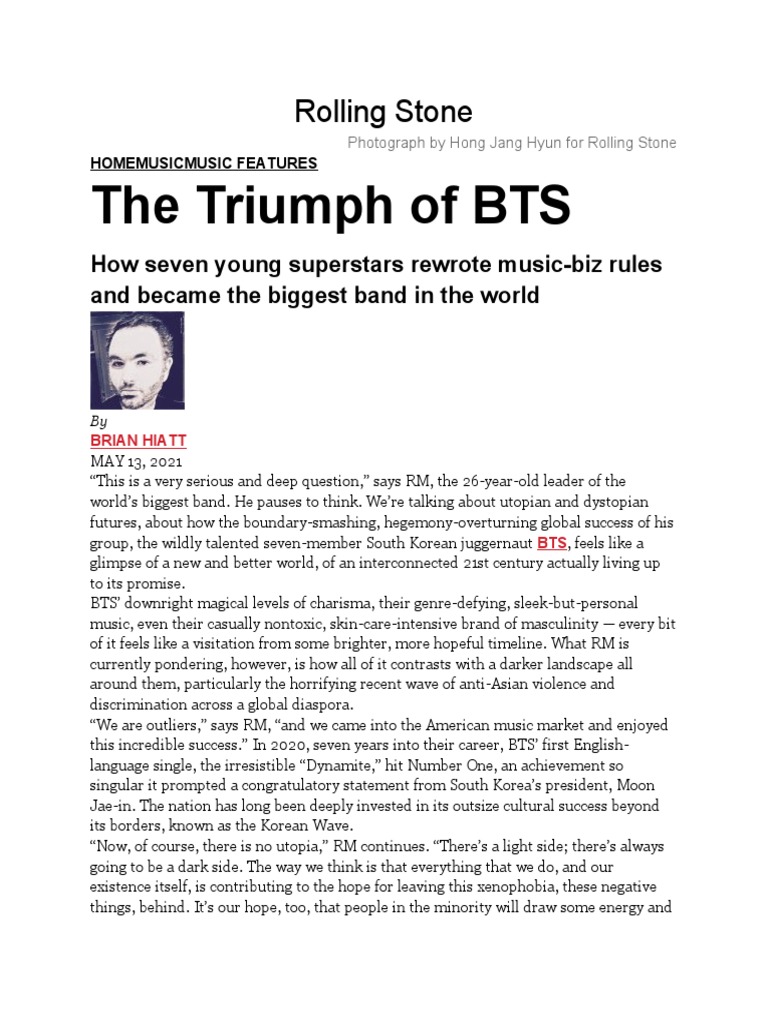 The Triumph of BTS: Rolling Stone Cover Story