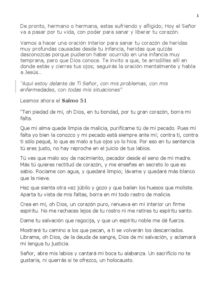 Oración de Sanación y Liberación | PDF | Cristo (título) | Amor