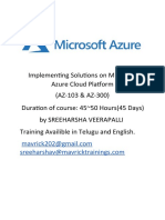 Azure Training Curicullam AZ103 AZ300 Ver.3.0