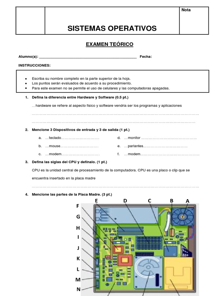 Examen Teórico de Hardware y Software | PDF | Microsoft Windows | Virus ...