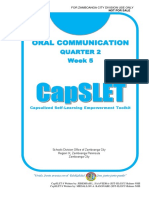 Oral Communication: Quarter 2 Week 5