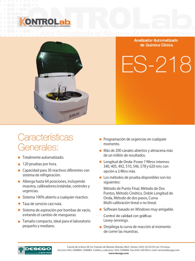 Analizador Automatizado ES-218 | PDF | Informática y tecnología de la ...