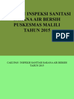 Cakupan Inspeksi Sanitasi Sarana Air Bersih Puskesmas Malili TAHUN 2015