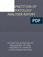 Interpretition of Hematology Analyser Values