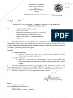 Div Memo No. 043 S 2019 Submission of Letter of Intent To Transfer From One Station To Another For School Year 2019-2020