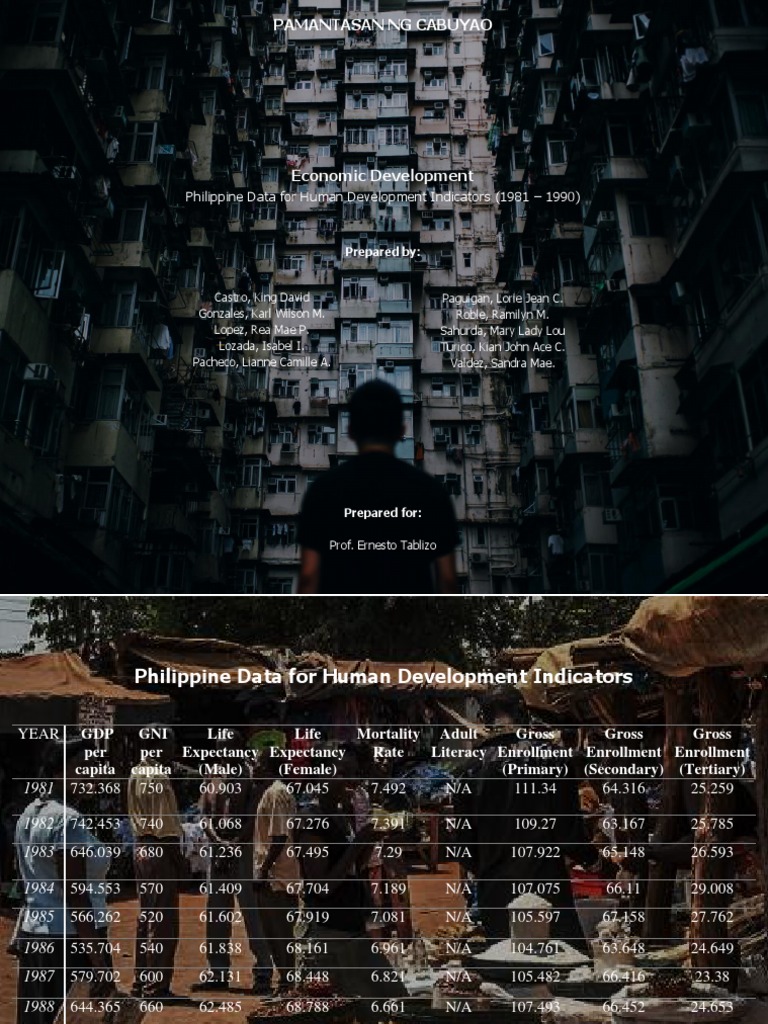 Philippine Data For Human Development Indicators (1981 1990) PDF