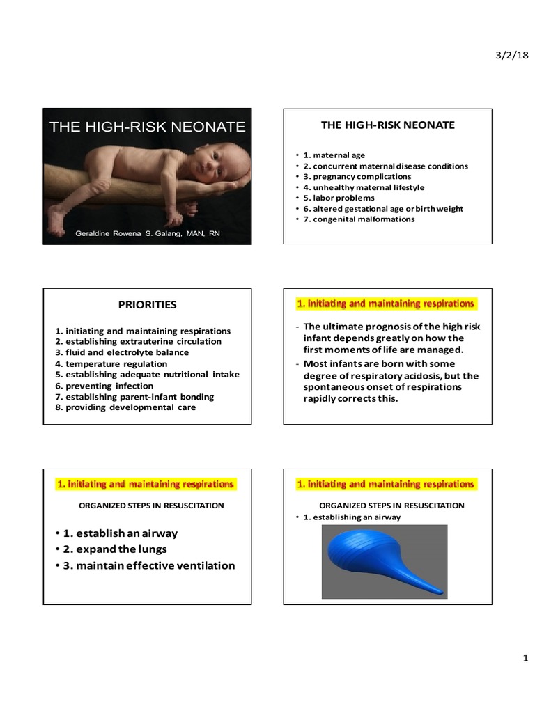High-Risk Newborn Care Guidelines | PDF | Breathing | Dehydration
