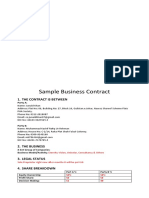 Sample Business Contract: 1. The Contract Is Between