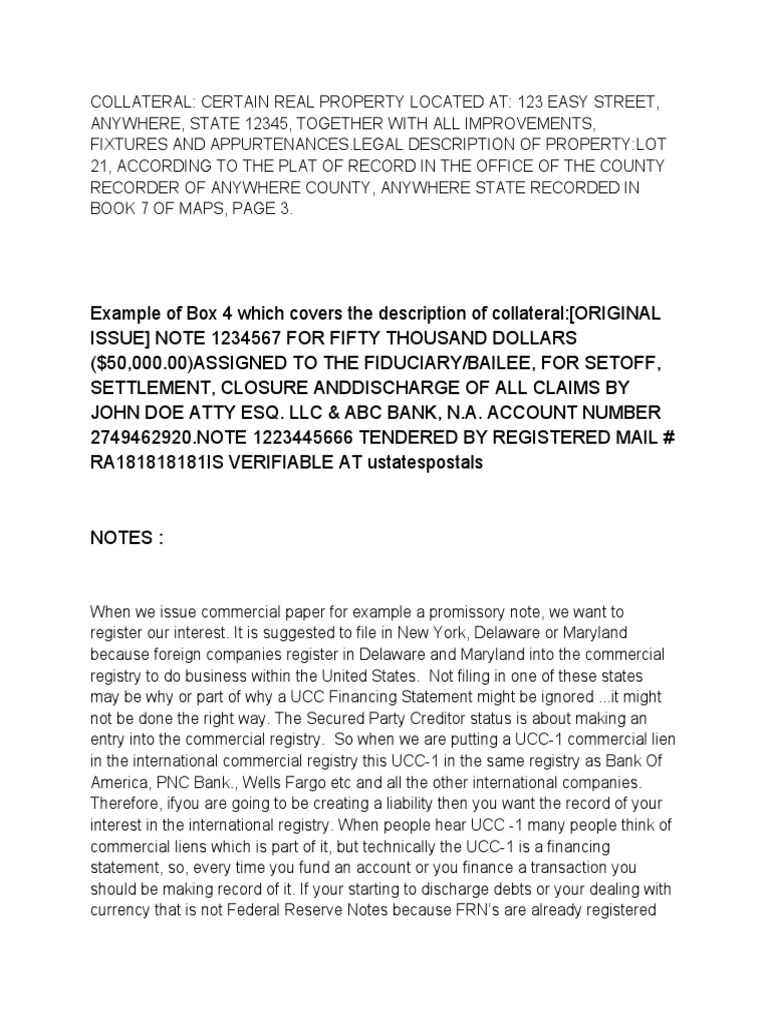 UCC-1 Financing Statement Guide | PDF | Uniform Commercial Code | Debtor