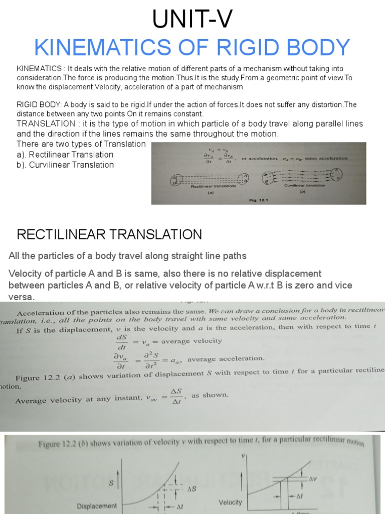 Kinematics of Rigid Bodies Explained | PDF | Momentum | Acceleration