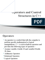 Operators and Control Structures in C++