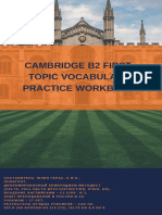 Cambridge B2 First. Topic Vocabulary Practice Workbook