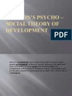 Erikson's Psycho - Social Theory of Development
