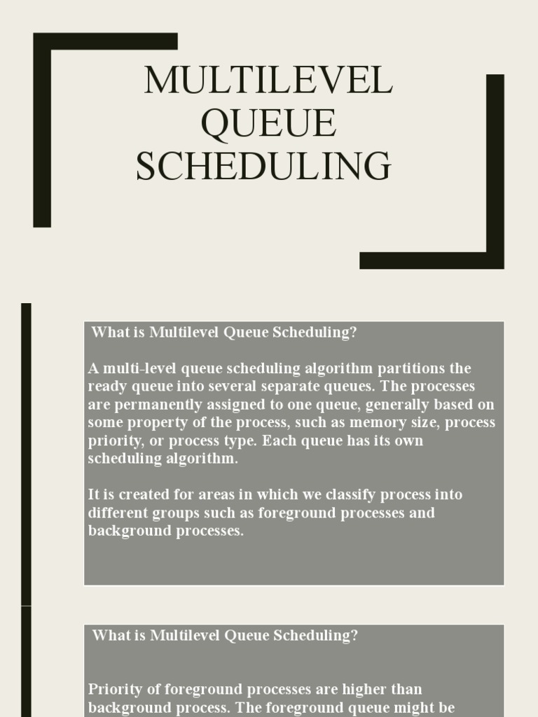 Multilevel Queue Scheduling Algorithm | PDF | Scheduling (Computing ...