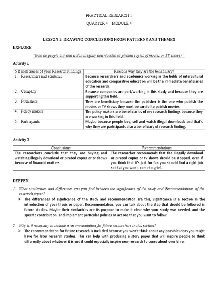 Drawing Conclusions and Formulating from Research PDF