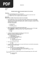 English 8 Name of Learner: Grade Level: Section: Date:: Examine Biases (For or Against) Made by The Author Title