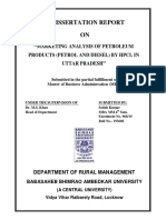 A Dissertation Report ON: "Marketing Analysis of Petroleum Products (Petrol and Diesel) by HPCL in Uttar Pradesh"